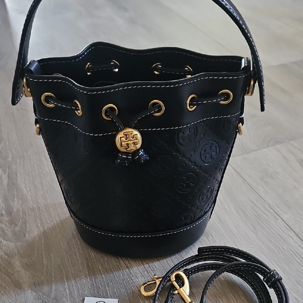 Tory Burch Black Bucket Bag